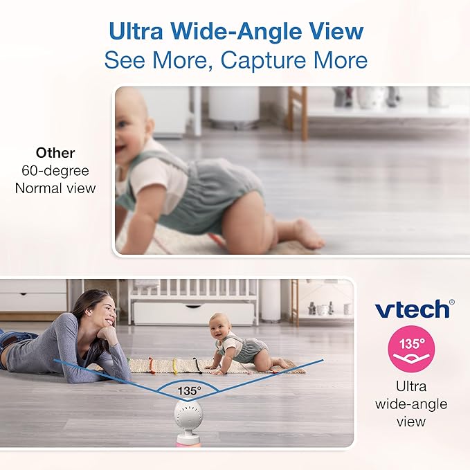 VTech Smart WiFi Baby Monitor with 2 Cameras, 1080p FHD Video, Free App with Motion Videos, Sound/Motion Alerts, 7" IPS Split‑Screen Display, Pan‑Tilt‑Zoom, Dual‑Room Monitoring – Smart HQ Max Twin