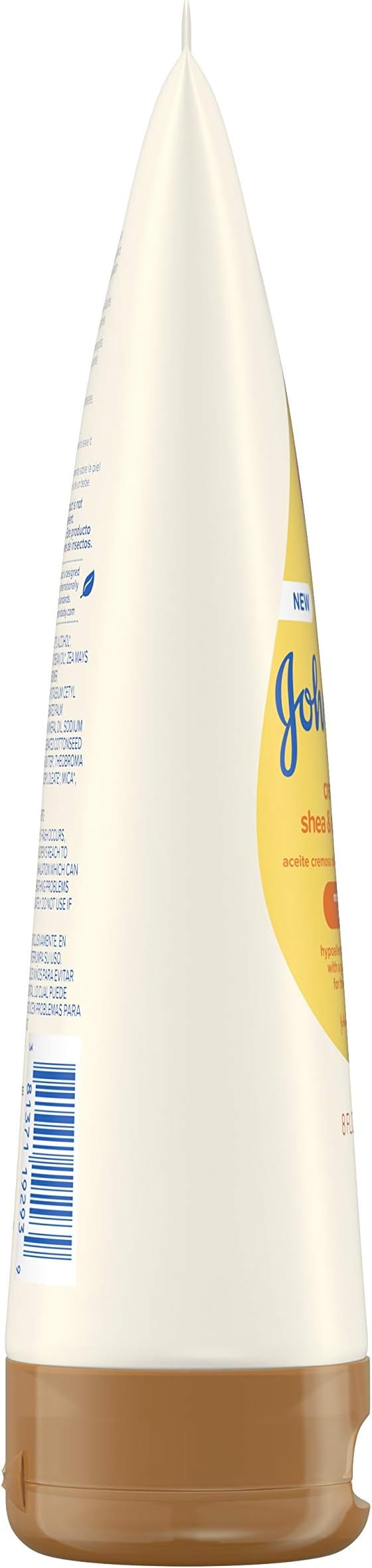 Johnson's Baby Creamy Oil for Baby with Shea & Cocoa Butter, Moisturizing Body Lotion, 8 fl. oz (Packaging May Vary)