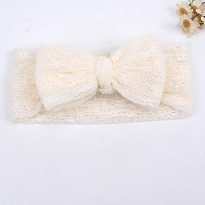 Handmade Baby Headbands Soft Stretchy Nylon Hair Bands with Bows for Toddler Child Girls- Pack of 3 (Set-A, 3 Count (Pack of 1))