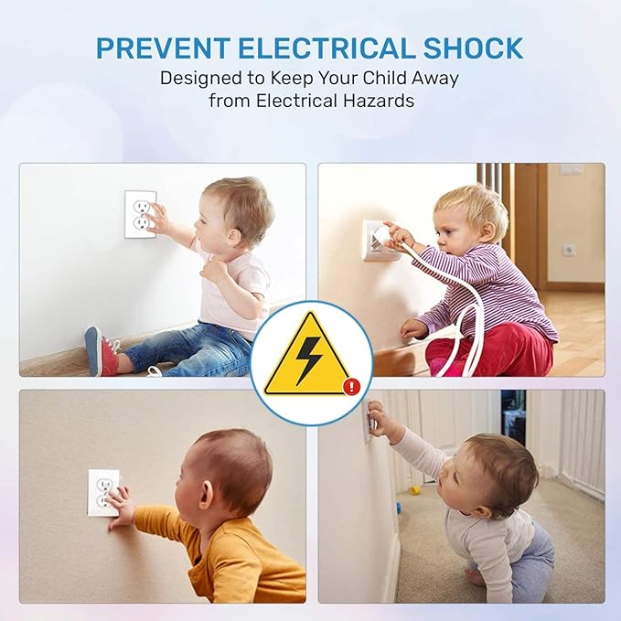 24 Pack Outlet Covers & Removal Tool Baby Proofing, Provide Shock Prevention and Easy Installation, Safe and Secure Plastic Plug Covers for Power Sockets (24 Outlet Covers)