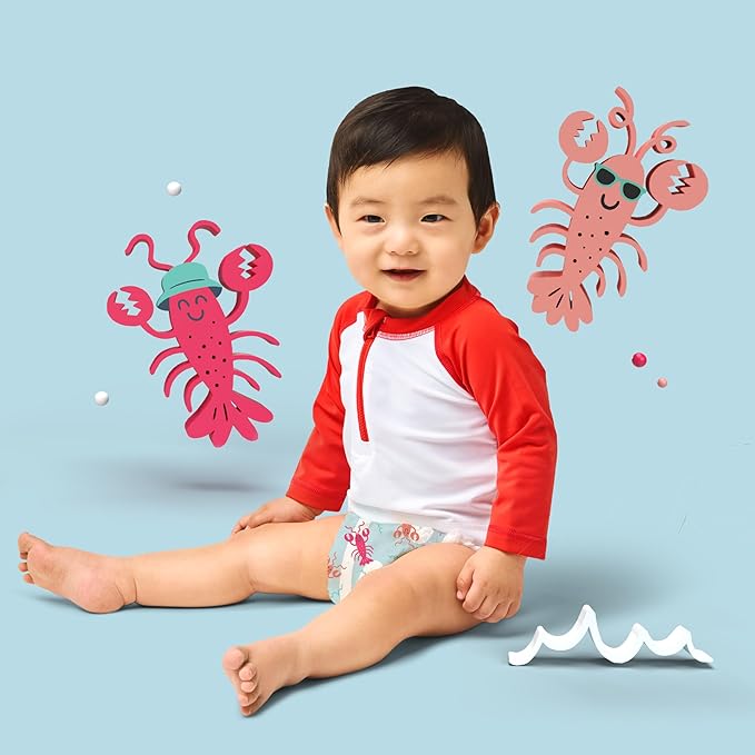 Hello Bello Premium Swim Diapers, Size S (16-28 lbs), Cute Extra-Bright Lobster Designs, 20 Count Jumbo (Pack of 4)