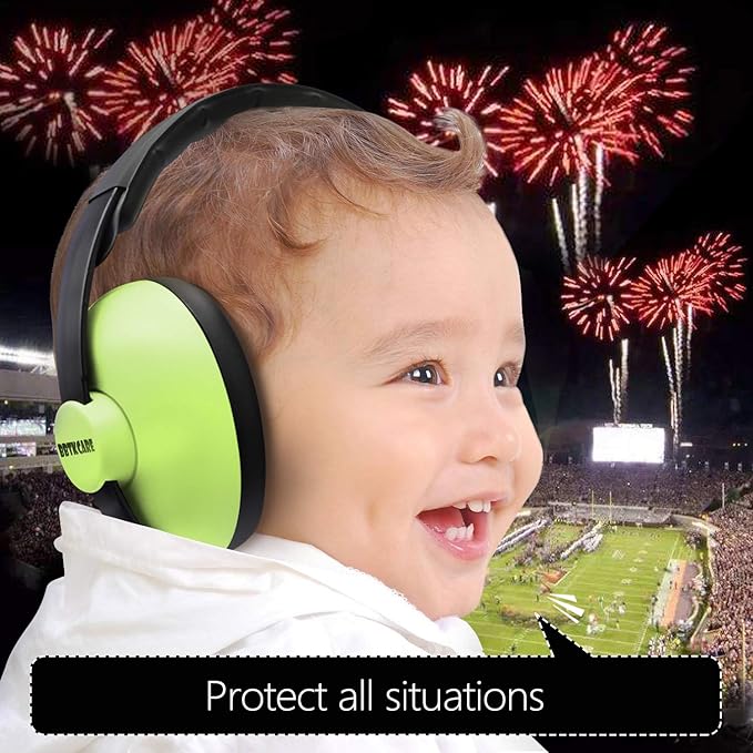 Baby Ear Protection Noise Cancelling HeadPhones for Babies for 3 Months to 3 Years (Green)