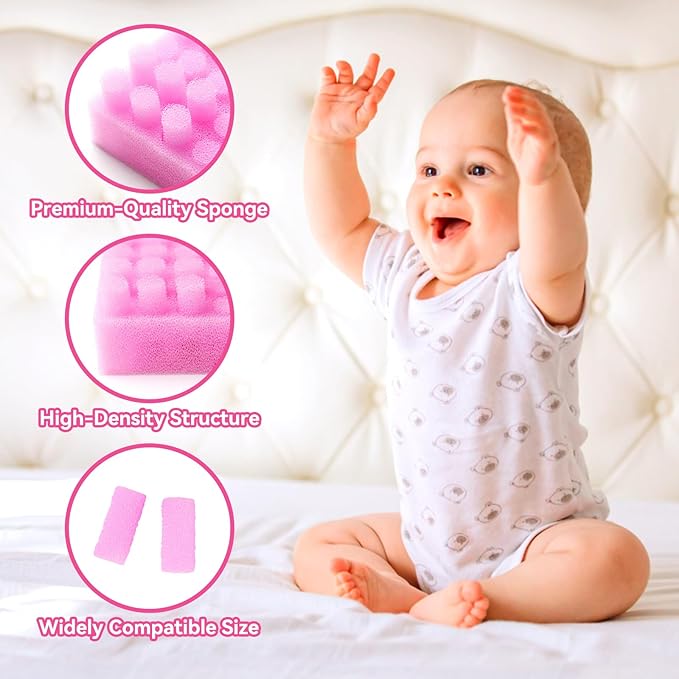 Replacement for NozeBot Electric Baby Nasal Aspirator Filters, 180Pcs Baby Nose Cleaner Hygiene Filters with Nose Cleaning Tweezer for Infants and Toddlers Boys Girls (Purple)