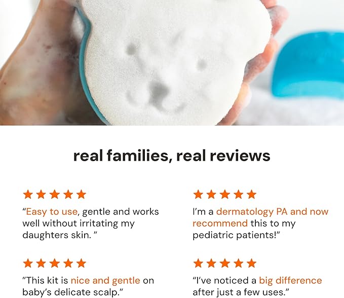 oogiebear Cradle Cap Sponge Replacement Set - Gentle & Effective Baby Scalp Care, Soft Sponge Refills for Cradle Cap Brush, 0+ Months, 6-Pack