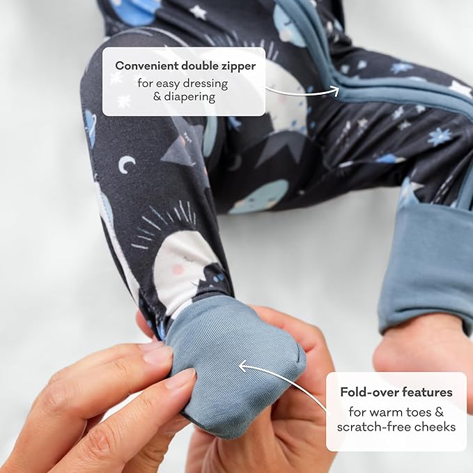 Little Sleepies Pajamas for Baby Boys & Girls, Viscose from Bamboo Baby Pajamas, Preemie & Newborn Sleepers, 2-Way Zipper PJs