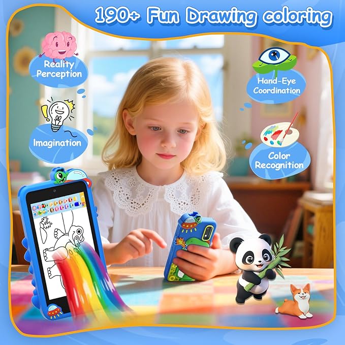 Minibear Kids Toy Smartphone, 3.97" Dual Camera Phone for Toddler, Learning Toys Play Phone with Games Music Player No WiFi for Girls Boys Age 3-12 Christmas Birthday Gifts with 32g SD Card