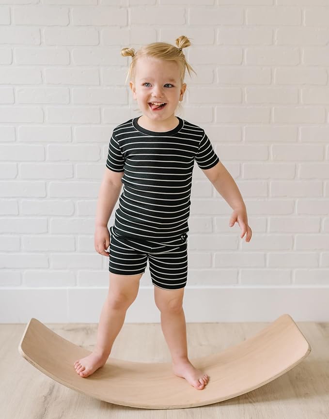 moimoln Stripe Pajamas Set 12M-8Y Ribbed Unisex Baby & Toddler, Soft Viscose, Snug-Fit, Everyday Sleepwear