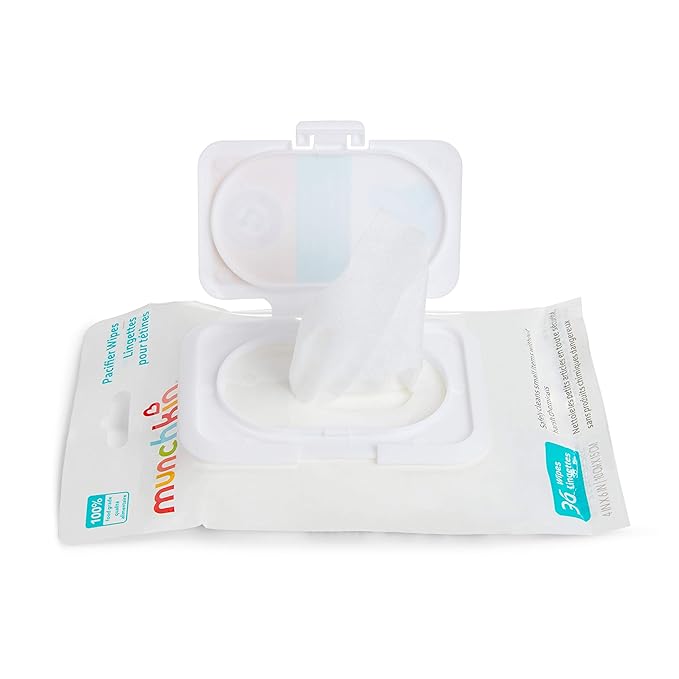 Munchkin Arm & Hammer Pacifier Wipes - Safely Cleans Breast Pump Parts and Feeding Essentials for Baby and Toddler, 2 Pack, 72 Wipes