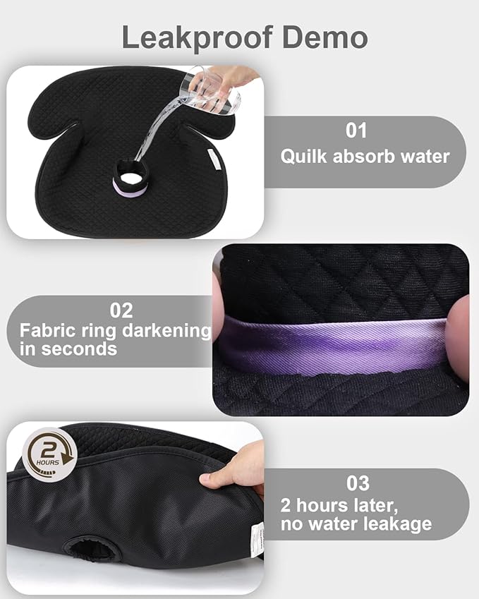 Baby Potty Training Car Seat Protector, Waterproof Car Seat Liner for Potty Training Toilet, Baby Infant Toddler Piddle Pad Universal Fits for Carseat, Stroller, Highchair - 1 Pack, Black