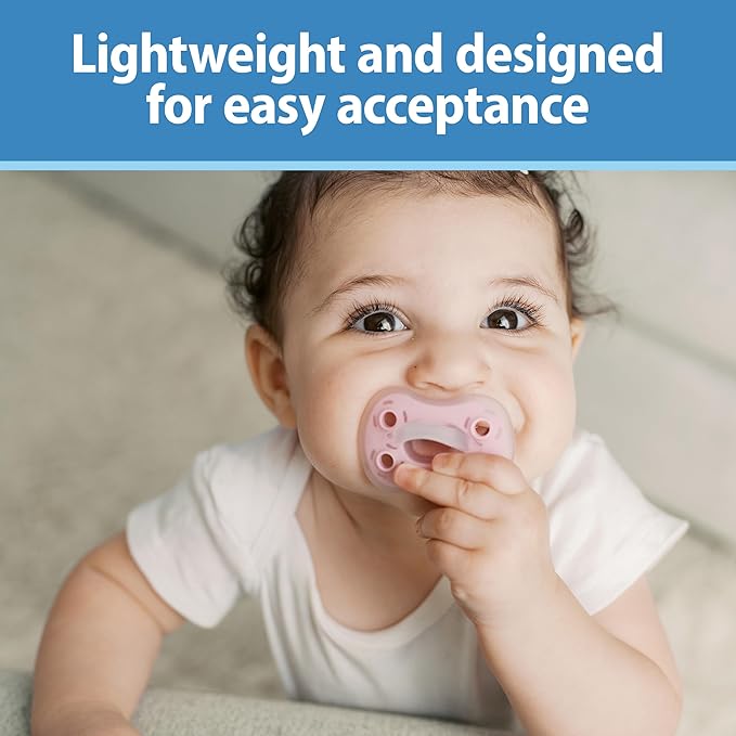 Dr. Brown's Advantage One-Piece Silicone Baby Pacifier, Fully Symmetrical Soother, Ecru/Gray/Green, 0-6m, BPA Free, 3 Pack