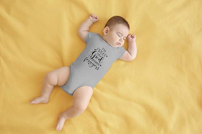 AW Fashions I'm Proof That God Answers Prayers Baby Bodysuit Cute Newborn Boy Funny Rompers Girl Clothes