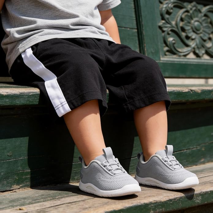 MORENDL Toddler Slip On Sneakers Baby Walking Shoes Non-Slip Breathable Unisex Pink Mesh Lace-Up Athletic Sneakers Infant Running Shoes