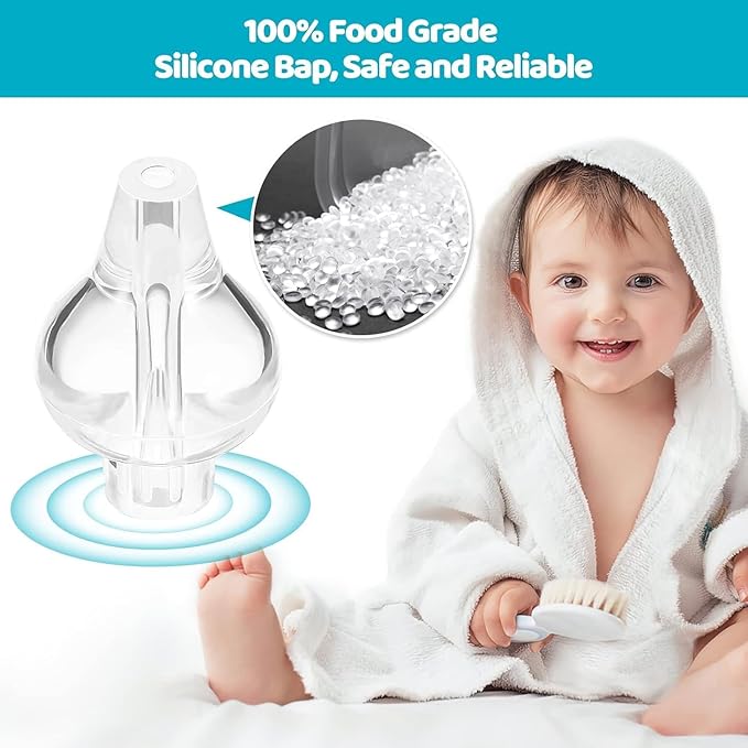 Baby Nasal Aspirator, Sinus Rinse System Professional Baby Nasal Irrigator- Portable Infant Nose Cleaner Quick Rinse Device for Newborn Infants Kids Children- BPA Free More Convenient, 4 Packs 1