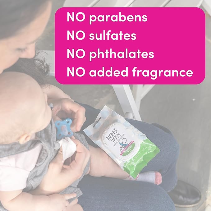Dapple Pacifier Wipes, for Baby and Toddlers, Diaper Bag Essentials, Fragrance Free 40 Ct, Pack of 3