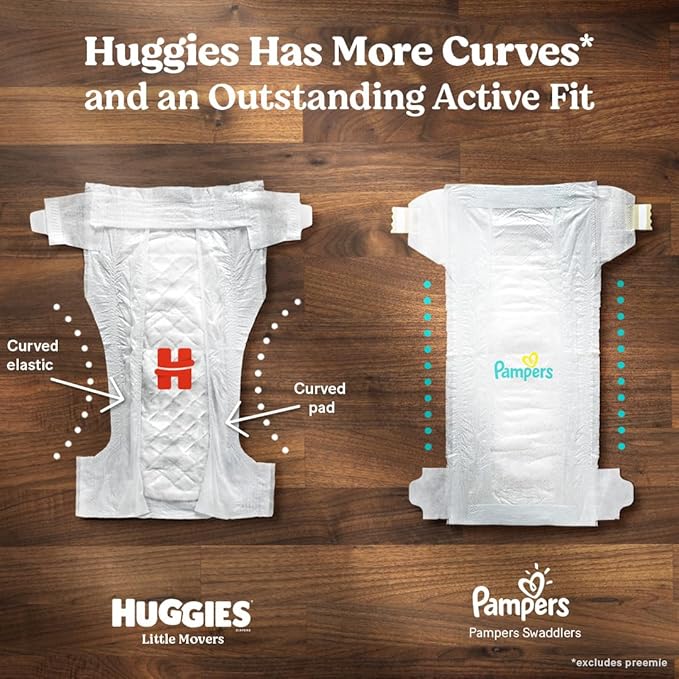 Huggies Little Movers Baby Diapers, Size 4 (22-37 lbs), 66 Ct, Packaging May Vary