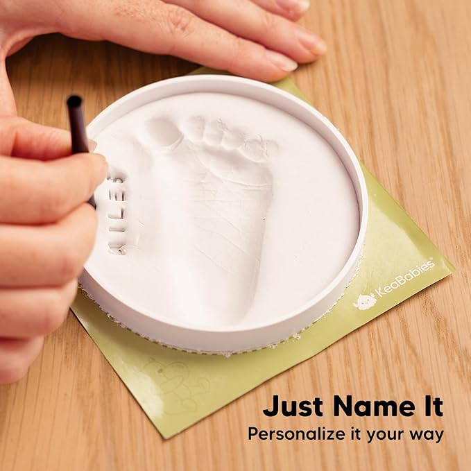 Baby Hand and Footprint Kit Girls, Boys - Personalized Baby’s First Christmas Ornament Kit, Newborn Christmas Gifts for New Mom, Cute Shower Gifts, Easy to Use Handprint Ornaments (Glaze Finish)