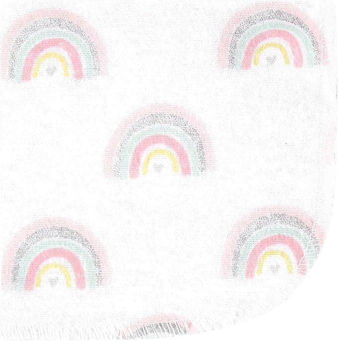 Hudson Baby Unisex Baby Flannel Cotton Washcloths 12-Pack, Girl New Elephant, One Size