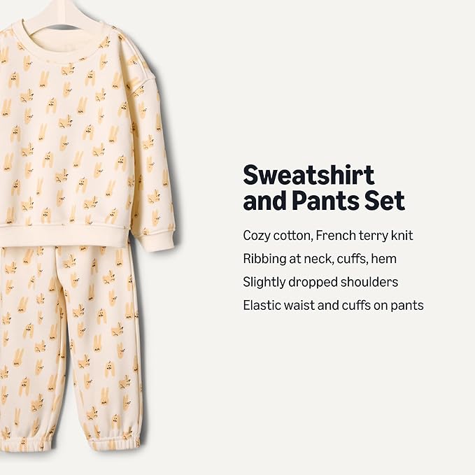 Amazon Essentials x Sofia Grainge Unisex Toddlers and Babies' Sweatshirt & Sweatpant Set