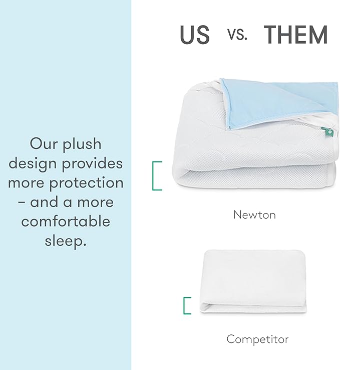 Newton Baby Waterproof Crib Mattress Pad | Ultra-Breathable Quilted Layer for Comfort & Universal Fitted Skirt for Secure Fit | Machine Washable | Crib Mattress Protector Pad Waterproof, 1 Pack
