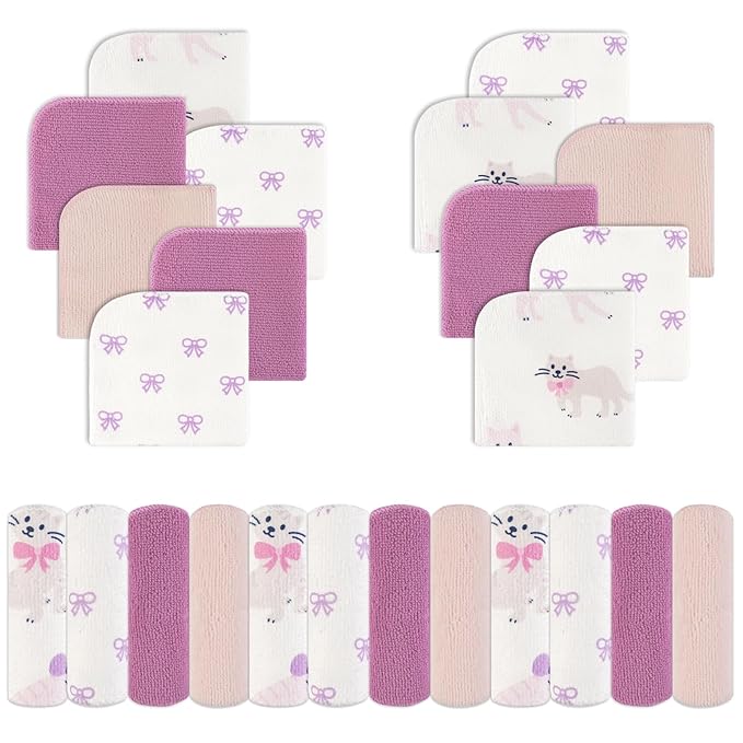 Viviland Baby Washcloths 24 Pack, Toddler Wash Cloths for Bath, Super Soft & Absorbent Bath Towel for Newborn and Infants, Baby Towels Care for Baby's Sensitive Skin