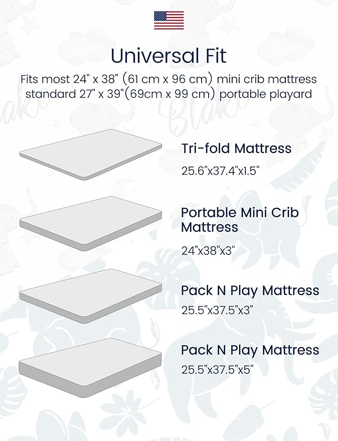 TotAha Premium Soft Pack n Play Sheets, Super Stretchy Jersey Knit Mini Crib Sheets Fitted, Silky Comfort Graco Pack and Play Mattress Sheets 2-Pack, Purple Butterfly