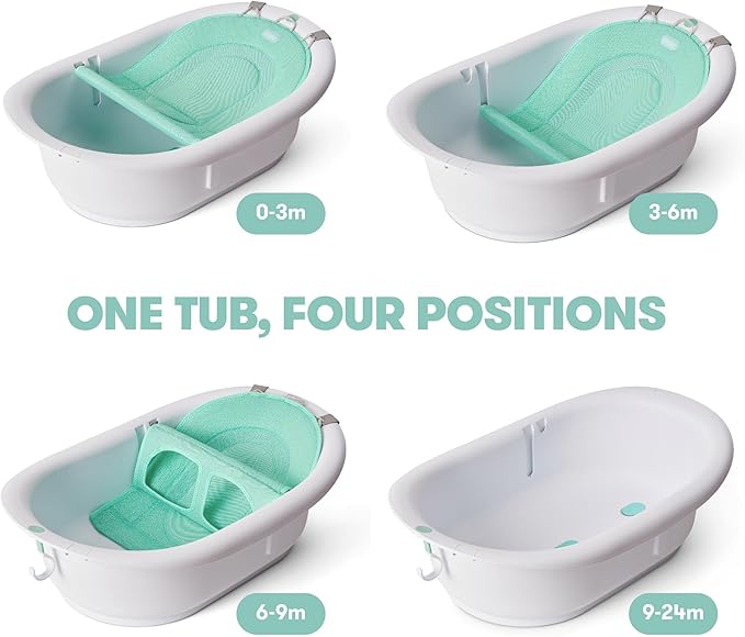 Frida Baby 4-in-1 Grow-with-Me Baby Bathtub, Baby Tub for Newborns to Toddler with Removable Bath Seat & Backrest for Bath Support in Tub