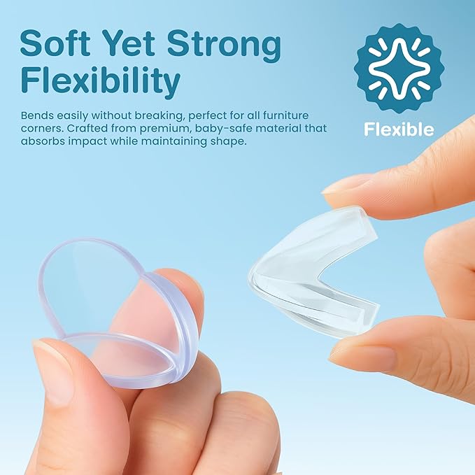 20 Pack Corner Protector for Baby - Clear & Transparent Edge Guards for Baby Proofing, Safety Furniture Corner Protectors for Furniture to Prevent Injuries (10 L Shaped & 10 Ball Shaped)