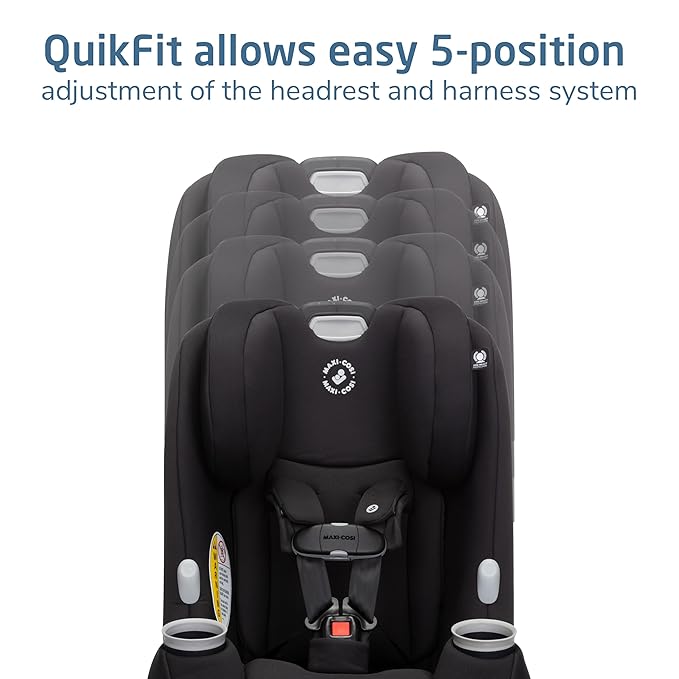 Maxi-Cosi Pria Max All-in-One Convertible Car Seat, Rear Facing Car Seat (4-40 lbs), Forward Facing Car Seat (22-65 lbs), High Back Booster Seat (40-100 lbs), Pure COSI, Essential Black
