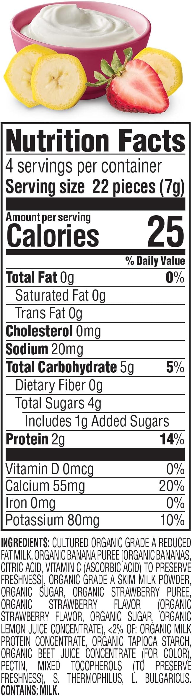 Happy Baby Organics Baby Snacks, Greek Yogis, Freeze Dried Yogurt & Fruit Snacks, Gluten Free Snack for Babies 9+ Months, Strawberry & Banana, 1 Ounce