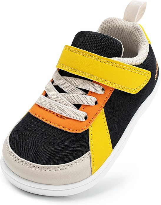 SKYWHEEL Toddler Wide Toe Box Barefoot Shoes Boys Sneakers Kids Tennis Shoes Comfort Lightweight Zero Drop Walking Shoe for Indoor/Outdoor Play