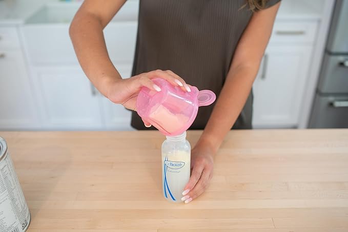 Dr. Brown's Baby Formula Dispenser with Snap-On Lid for On-The-Go Feedings, Milk Powder Dispenser for Traveling with Infant, Pink, 2-Pack