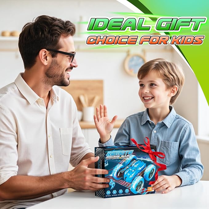 Remote Control Car,RC Cars for 4 5 6 7 8 9 10 11 12 Year Old Boy Double Sided 360°Flip 4WD Rechargeable Drift RC Race Car Boys Toys Birthday Gifts Christmas Basket Stuffers for Kids Age 4-12
