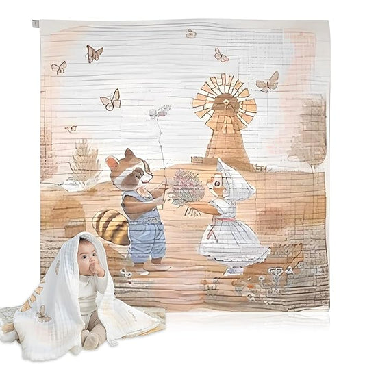 Baby Bath Towels, Super Soft Cotton Receiving Blanket for Baby's Delicate Skin,Swaddle Blanket for Newborns Toddlers Boy Girl,Baby Registry as Shower