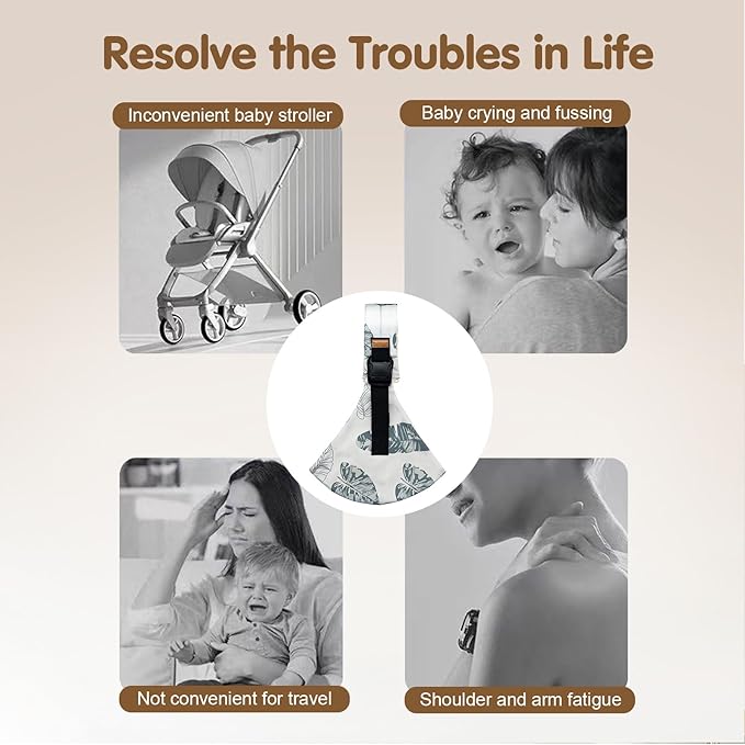 Baby Sling Carrier,Toddler Carrier,2026 New Baby Sling,Portable and Lightweight Sling,Non-Slip Hip Seat Carrying 10-30lbs(Black and White)