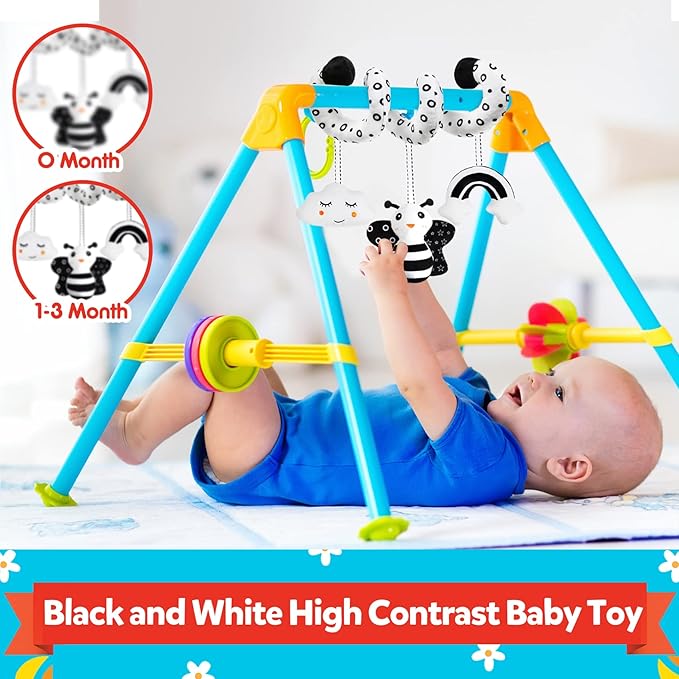 Baby Spiral Hanging Stroller and Car Seat Toys Black and White High Contrast Sensory Toy Newborn Plush Activity Toys Party Favors Quality Gifts for Baby Shower Valentine's-BEE