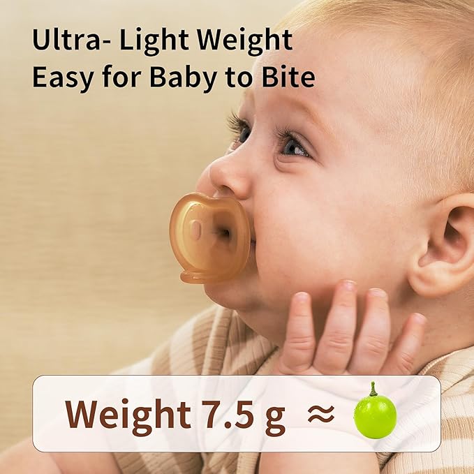 Thyseed Newborn Pacifiers 0-3 3-6 0-6 Months Ultra Light Silicone Baby Pacifier Girl Boy Infant Paci for Breastfed Babies Breastfeeding Pacii One Piece Flat Soothies for Sensitive Skin BPA Free 2 Pack