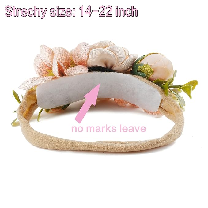 Baby Girl Headbands Nylon Flower Elastic Hairbands 3pcs Hair Accessories Gift for Newborn Infant Toddlers (YM1)