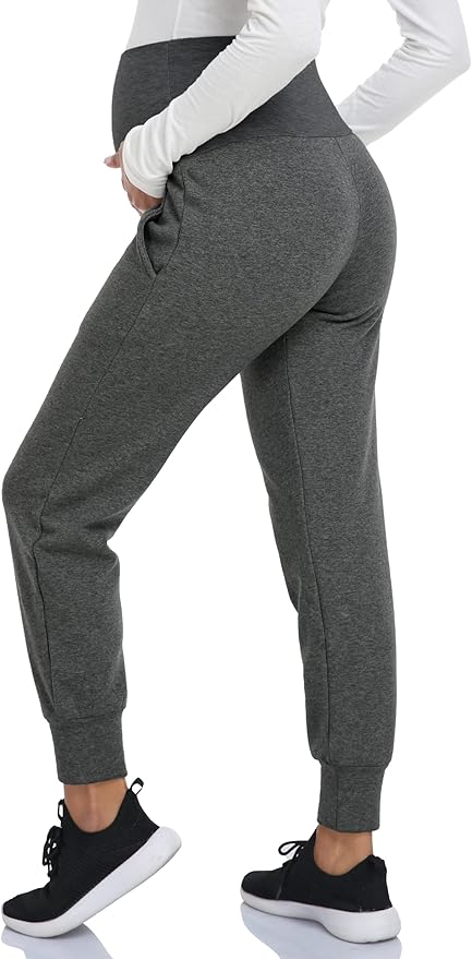 AMPOSH Women's Maternity Pants Stretchy Lounge Workout Sweatpants Casual Loose Comfy Pregnancy Joggers with Pockets