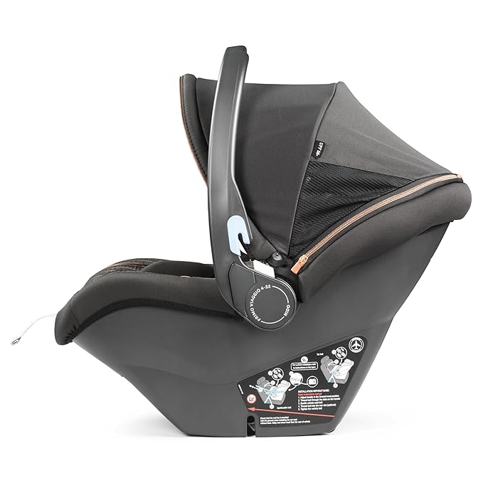 Peg Perego Primo Viaggio Nido - Rear Facing Infant Car Seat - Includes Base with Load Leg & Anti-Rebound Bar - for Babies 4 to 30 lbs - Made in Italy - Fiat 500 (Grey)