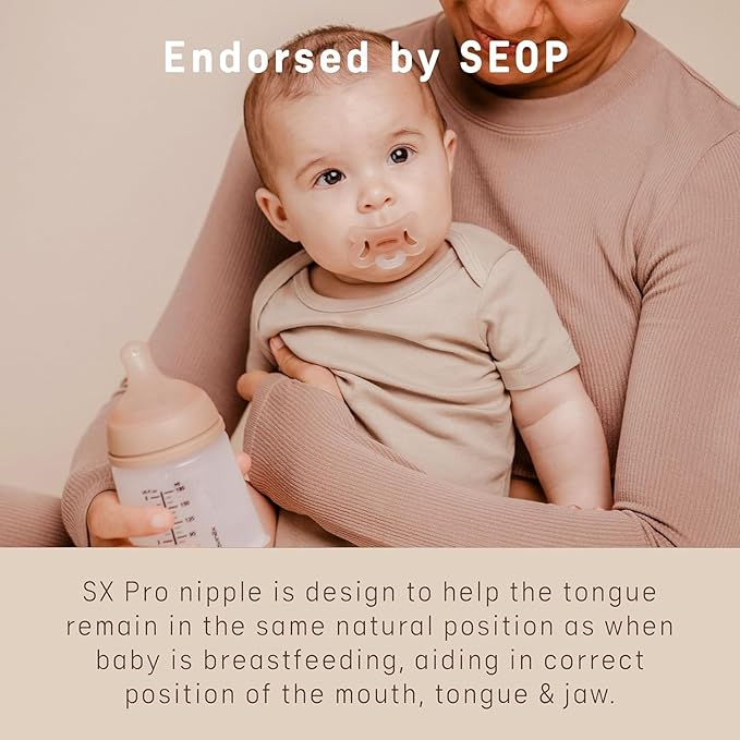 Suavinex Zero Zero Silicone Baby Pacifier w/SX Pro Physiological Pacifier Nipple, (6-18m), 2Pk Fair