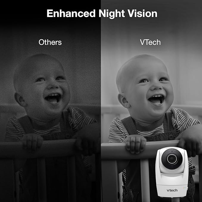 VTech VM901 Smart WiFi Baby Monitor with 1080p FHD Camera and 5" HD IPS Display, Free App, Remote Pan Tilt Zoom, Night Vision, Motion Detection Alerts