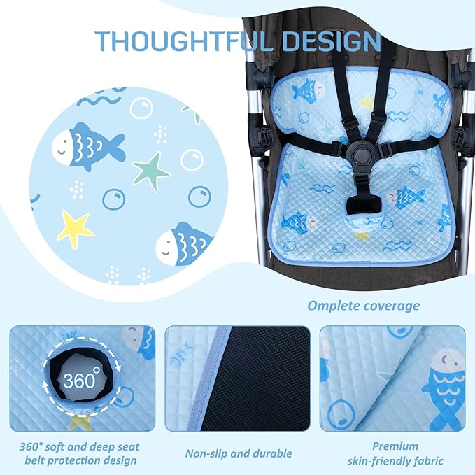 INFANZIA Dry Seat, Car Seat Protector Waterproof Carseat Liner Potty Training Toddlers, Baby and Infants, Piddle Pad for Carseats Strollers (Blue, 2 Pack)