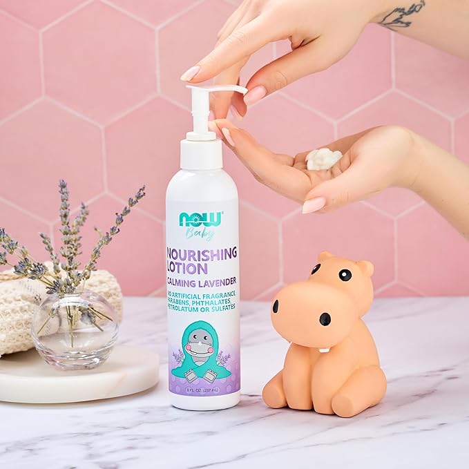 NOW Baby, Nourishing Lotion, Calming Lavender, Paraben Free, 8 Fluid Ounces