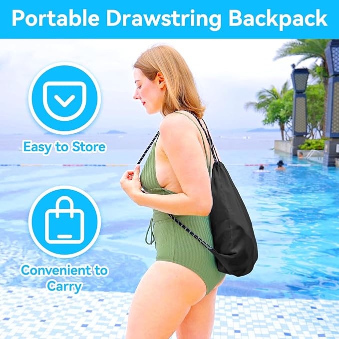 Baby Carrier, Dual-Use Adjustable Baby Sling Support Infant Chest Holder with Drawstring Backpack for Newborn to Toddler 13-33 lbs Swimming Pool Beach Land (Black)