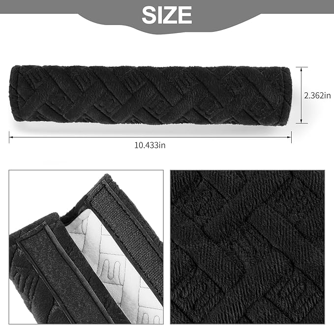 surpassme Car Seat Belt Pads Covers, 2PCS Seat Belt Shoulder Strap Covers Protector to Release Stress to Your Neck and Shoulder for a Safety Driving(Black)