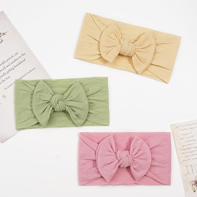 kangaroo 25 Colors Baby Girl Headbands 4 inches Hair Bows Super Soft High Stretchy Hair Turban Head Wraps Headbands for Infant Newborn Toddlers Girls and Kids