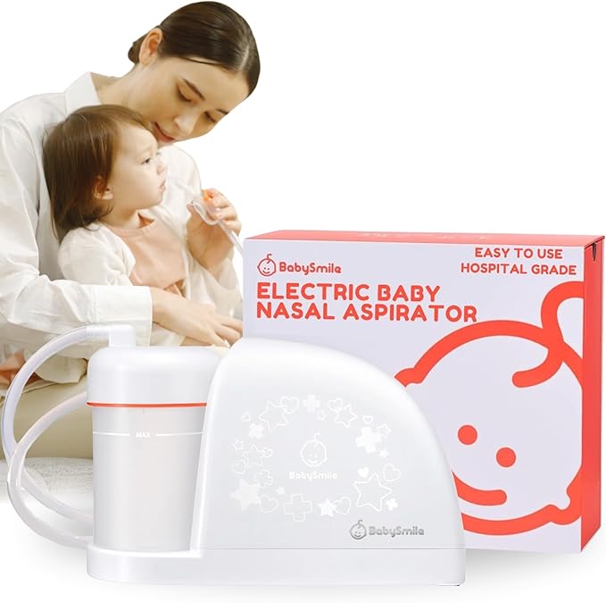 BabySmile – Baby Nasal Aspirator for S-504 Models | BPA-Free Electric Nose Cleaner for Mucus, Snot & Boogers | Simple Controls & Easy-to-Clean Parts | Infant & Toddler Nose Care