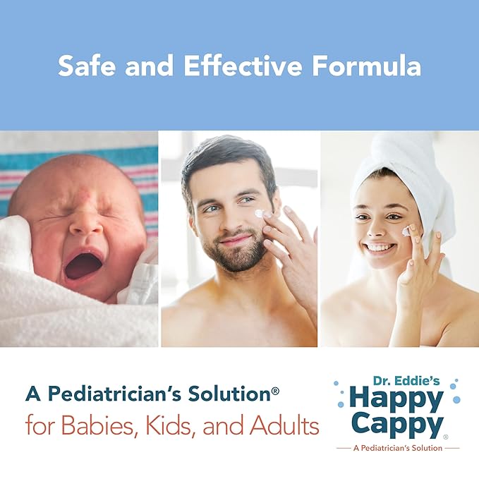 Happy Cappy Moisturizing Cream - Baby Cream for Eczema-Prone Skin, Dry Skin Lotion for Infants, Toddlers & Kids, Pediatrician-Formulated, Gentle, Paraben Free, Hypoallergenic, Sulfate Free - 12 fl oz