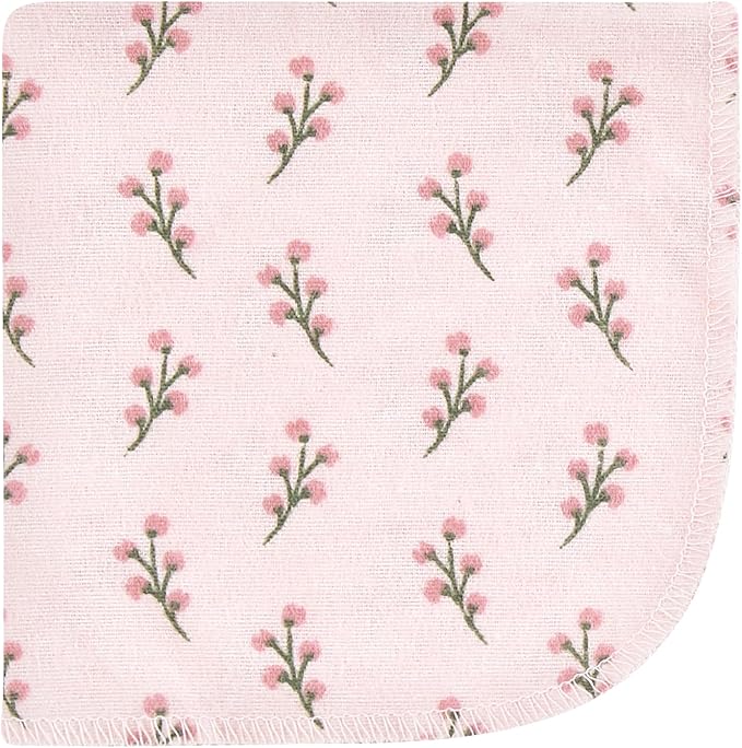 Hudson Baby Unisex Baby Flannel Cotton Washcloths, Soft Painted Floral 10 Pack, One Size