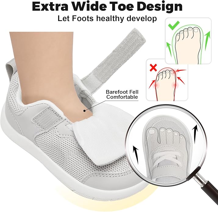 Wide Toe Box Toddler Shoes Baby First Walking Shoe Boys Girls Non-Slip Zero Drop Minimalist Tennis Sneakers